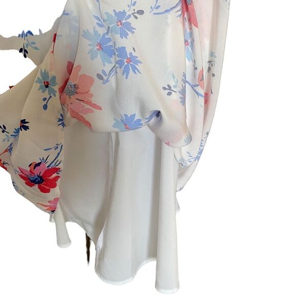 Gap Floral White Lightweight Midi Shortsleeved Sundress - Picture 6 of 9